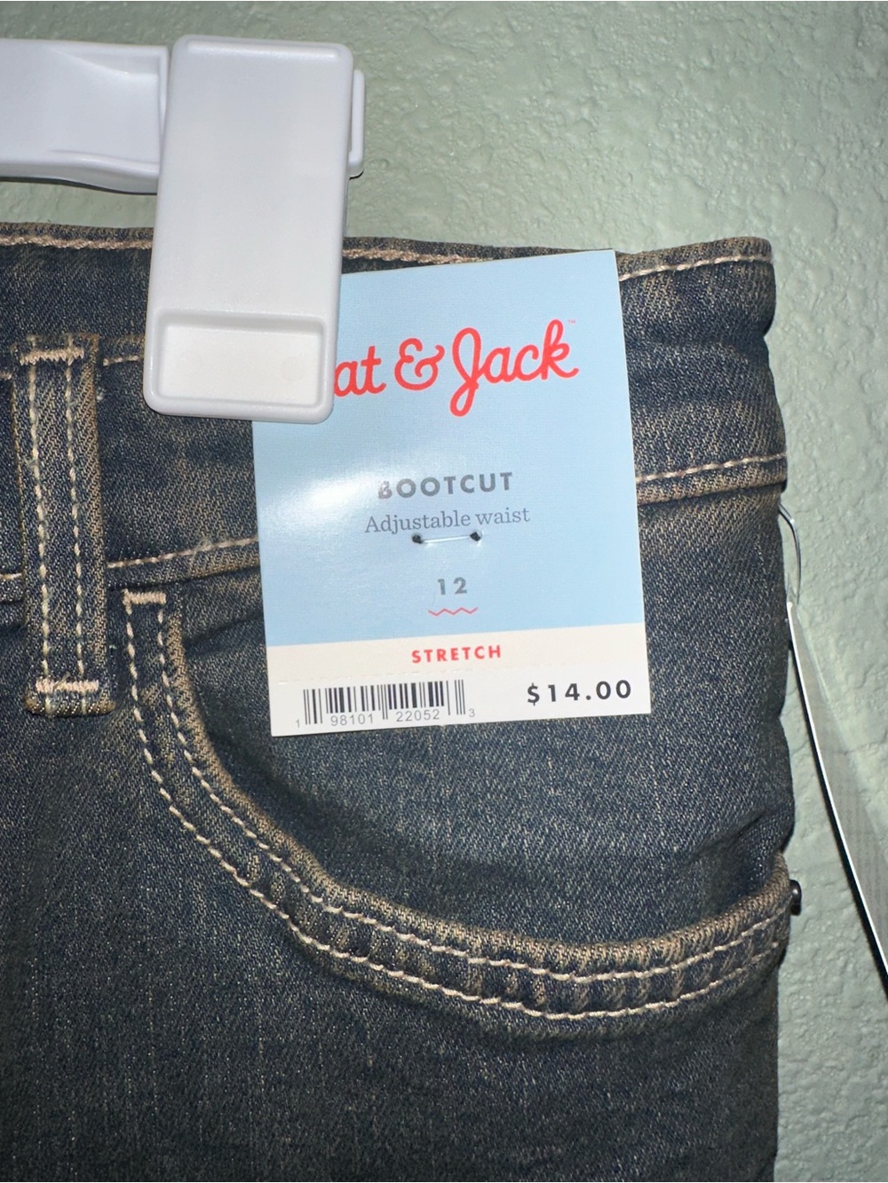 Cat & Jack boys Black Straight Jeans with Contrast Stitching - Picture 4 of 7